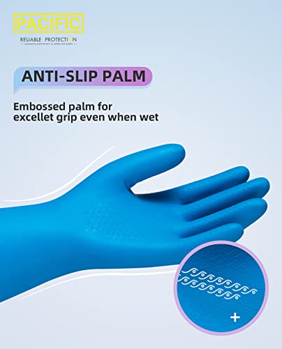 Pacific Ppe 2 Pairs Dishwashing Cleaning Gloves With Latex Free, Cotton Lining, Kitchen Gloves (Purple+Blue, Small) #TOP2