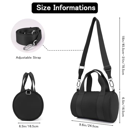 IBEE Small Gym Bag for Women Mini Duffel Bag for Travel Waterproof Workout Crossbody Bags Elastic Fabric Barrel Purse for Sports Fitness Yoga Cute Lightweight2