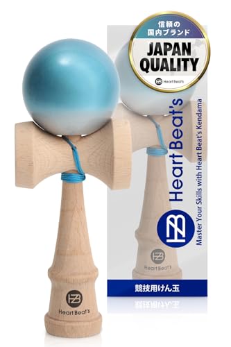 【モダンなメタリックカラー 競技用けん玉】 けん玉 剣玉 けんだま Kendama 民芸品 メタリック塗装 ツートン 7色 ミスティカルメタリック [Heart Beat’s] (メタリックターコイズ)の画像