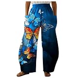 DRILEND Damen Hosen Jeans,Teenager Hosen Lange Hosen Damen Slim Fit Fleece Hosen Frauen Wanderhose Damen Zip Off Arbeitskleidung Mit Overall Trainingshosen Damen GefüTterte Hosen Damen（Blau #2，XXL）