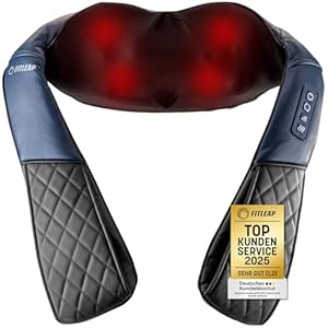 Fitleap Massagegerät, Nacken-Rücken-Schulter-Mass... Shiatsu Massage für Muskelschmerzlinderung, Massage mit leichter Infrarot-Wärme