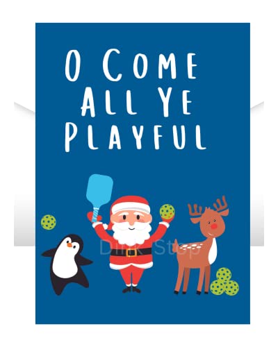 Cartes de Noël Pickleball cadeau de vœux original pour passionnés de sport de raquette