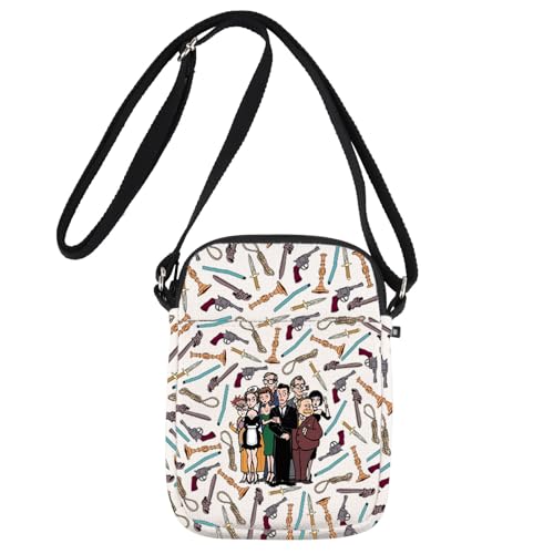 JNIAP Mystery Movie Crossbody Bag Mystery Movie Gifts Weapon Gift White & Peacock & Scarlet & Green & Mustard Shoulder Bag