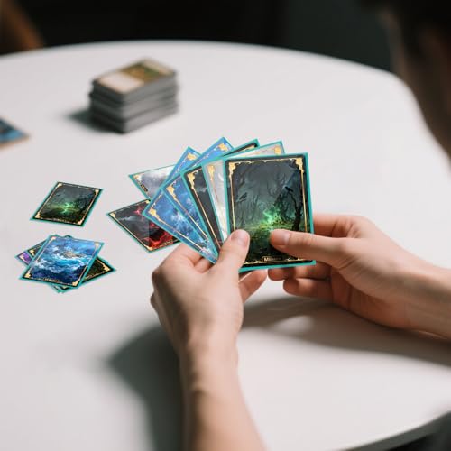 Image of 500 Count Card Sleeves, Matte Magic Card Sleeves, Smooth Shuffle & Tear Resistant, Fit for MTG, TCG, CCG (Cyan)