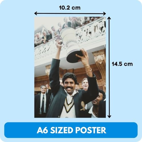 Image of Cricket Poster | Set of 40 Mini Cricketers Posters (15 X10 Cm) | Posters for wall, boys, hostel | Best Gift for Cricket lovers, Virat Kholi, Rohit Sharma, MS Dhoni | Glue Dots Included