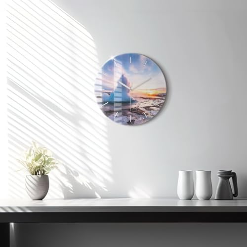 Horloge en Verre Geyser Islande Wallfluent 30 cm - 3