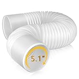 Angooni Universal Air Conditioner Exhaust Vent Hose - 5.1 inch Diameter, 80' Length, Clockwise Thread AC Hose Replacement for Honeywell, Whynter, Frigidaire, LG, Delonghi Toshiba, Delonghi, JHS