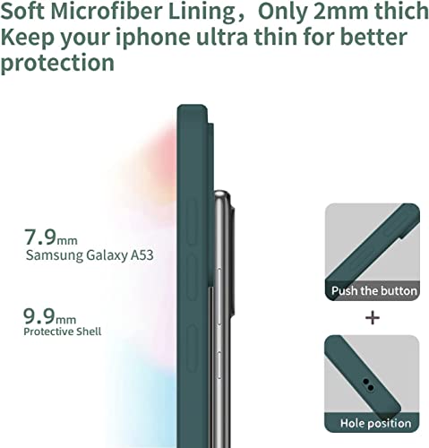 Image of DIZORO Microfiber Candy Case Compatible for Vivo V27 5G Smooth Touch Cushion Liquid Soft Silicone Gel Rubber Phone Cases Non-Slip Full Body Protective Shockproof Back Cover - Forest Green