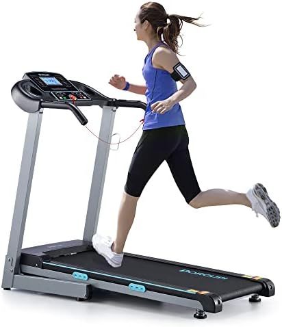 BORGUSI Treadmill with 12% Auto Incline and Bluetooth Speaker, 2.5HP Folding Electric Treadmill Up to 8.5 MPH Speed, 15 Preset Programs Running Machine with Large LCD Panel for Home Use