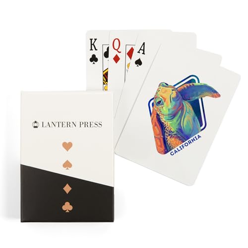 Lantern Press California, Vivid, Sea Turtle, 52 naipes póker