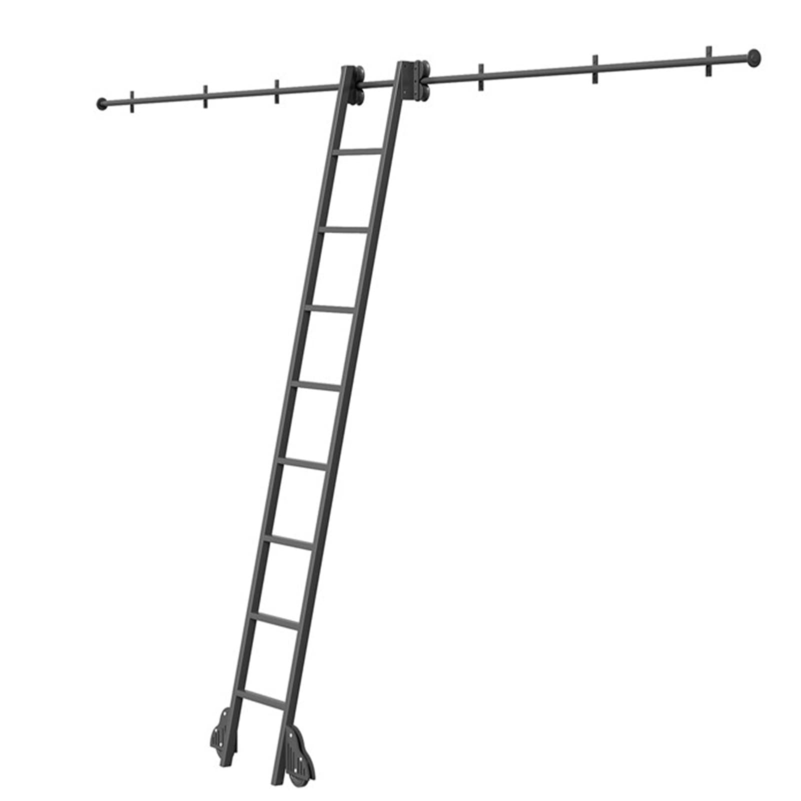 Kit rail pour échelle de meuble avec roulettes au sol pour un glissement fluide