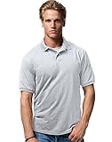 Hanes mens 5.2 oz. 50/50 ComfortBlend EcoSmart Jersey Knit Polo(054X)-Ash-L