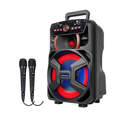 Caixa De Som Portátil BT Amvox ACA 221 Gigante II Com 02 Microfones