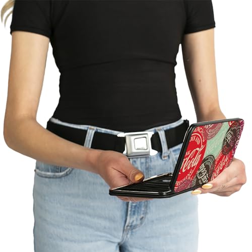 Buckle-Down The Coca-Cola Company Wallet, Drink Coca-Cola Coke Patches Stacked Multi Color, Vegan Leather4