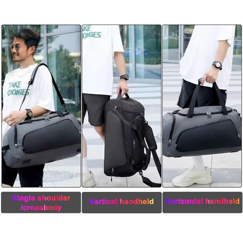 دبليو في ال آي ار أو دي شنطة صالة الالعاب الرياضية مع فصل جاف ورطب وجيوب لتخزين الاحذية، شنط سفر من القماش الخشن مقاومة للماء لعطلة نهاية الاسبوع