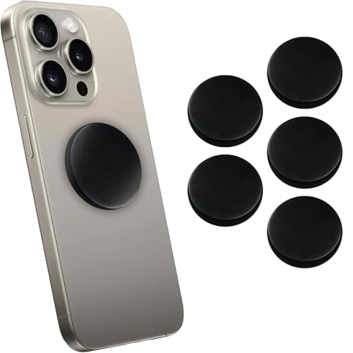 Shungite World 5 pcs Authentic Shungite Stickers Polished 20 mm / 0.78" Genuine Healing Energy Stone Protection Plate for Cell Phone Case Tablet Laptop Computer Noble Gemstone Protector Crystal