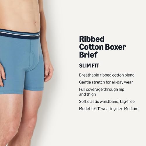 Image of Amazon Essentials Men's Breathable Cotton Boxer Briefs, Tag-Free, Pack of 5