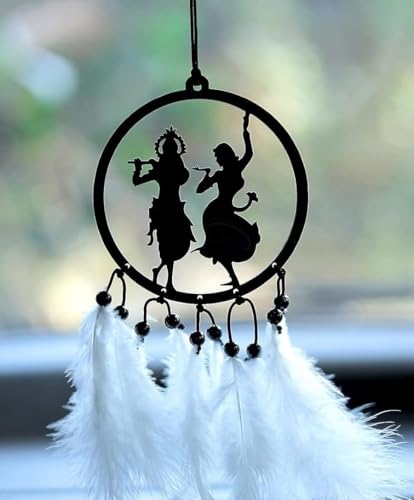 Image of Car Hanging Accessories: Radha Krishna Spiritual Acrylic Decor for Car, Home and Office Desk Decor Accessories (RADHE Krishna)