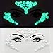 glow in the dark face jewels halloween crystal temporary tattoo face gems rhinestone pastie fluorescent body rhinestone jewels for party pride make up beauty wedding (tp320 triangle)