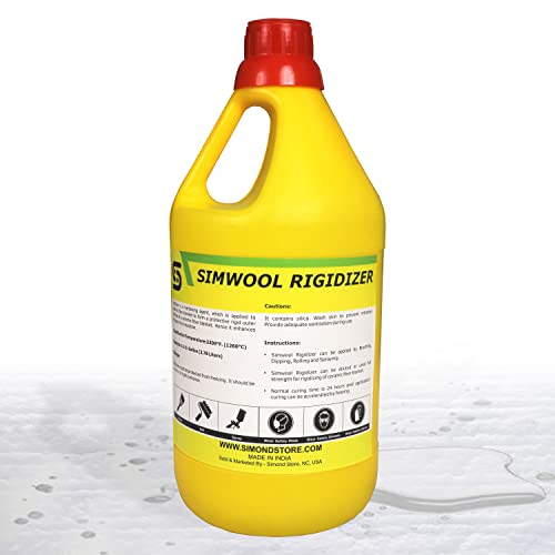 Simond Store Rigidizer for Ceramic Fiber Coating, 2300F Rated, Fireproof Insulation Surface Coating for Ceramic Fiber Blanket Boards Wool - 1 Gallon Rigidizer