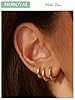 FIOROYAL 5Paar Kleine Gold Silver Creolen für Damen Herren Mädchen Hypoallergen Mini Creolen Ohrringe Set Gold/Silver Helix Piercings Knorpel Ohrringe für Empfindliche Ohren 6/7/8/9/10MM G #1