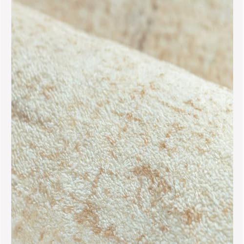 Tapis de salon doux et isolant à rayures géométriques crème YHT078 A - 5