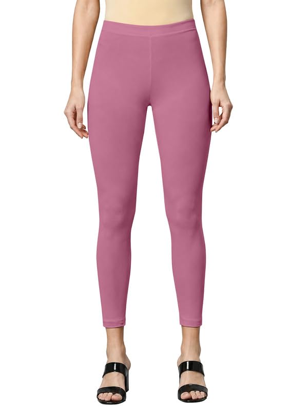 Image of TRENDMALLS Women's Microfiber Elastane Stretch Soft Cropped Leggings with Ultrasoft Waistband for Women