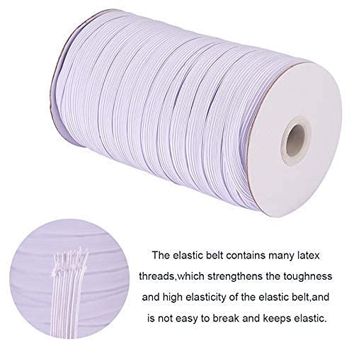 Hesch 9 Elastic 1/4 inch for Tailoring/Sewing, Fashion Designing, Boutique, Stitching (White, 6 mm) 2