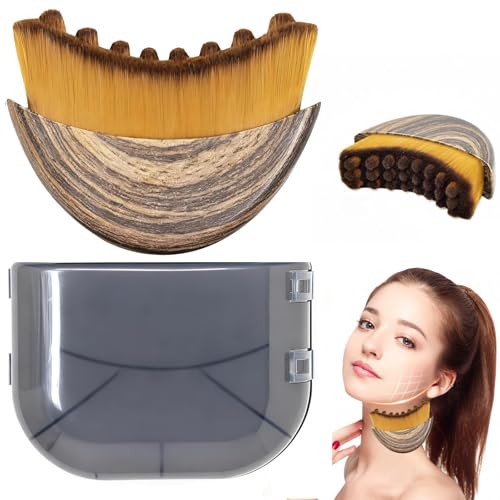Lymphatic Contour Face Brush,Lymphatic Drainage Massager for Sculpting,Soft & Gentle Bristles Suitable for All Skin Types,Portable Ergonomic Gua Sha Brush with Travel Case