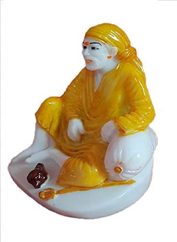 Ídolo de Sai Baba Dwarkamai estatua de resina artesanal para decoración del hogar 3