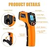 ABOHU Termometro a Infrarossi, -50°C ~ 550°C (-58°F ~ 1022°F) Pistola Termica Digitale Laser Senza Contatto con Display LCD, Termometro Laser per Cucina, Forno, Pizza, Frigorifero, BBQ (Non per Umani)