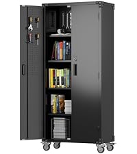 Amazon.co.jp: LOCENHU スチール書庫 引戸書庫 鍵付きキャビネット A4
