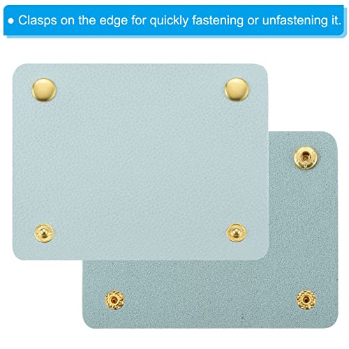 PATIKIL Luggage Handle Wrap, 2 Pack PU Handbag Grip Cover Protector Identifier with Clasp for Suitcase Grocery Shopping Bag Light Blue - Image 4