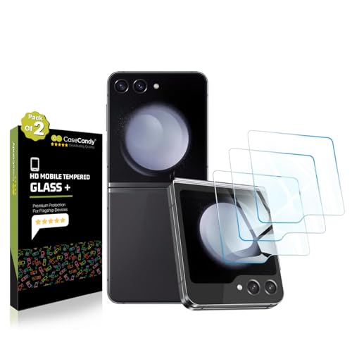 Image of Casecandy - (3 Pack Tempered Glass Screen Protector For Samsung Z Flip 6 | Edge to Edge Z Flip 6 Tempered Glass Guard - HD