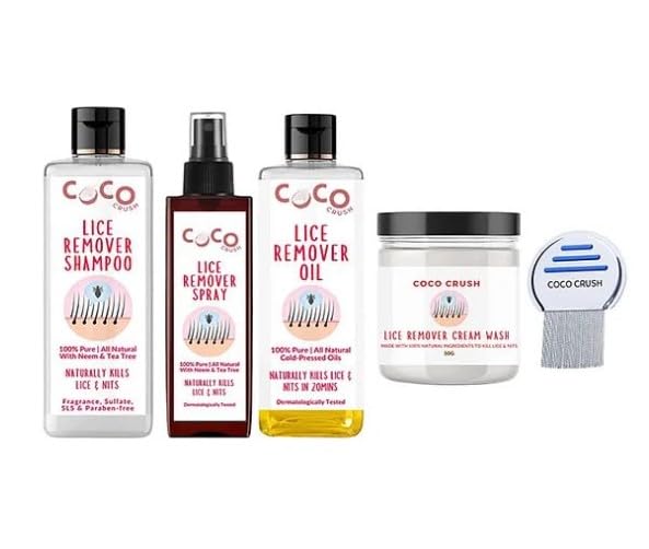 Ayurvedic Anti-Lice Treatment Bundle: Shampoo (200ML), Oil (50ML), Spray (100ML), Cream Wash (50ML) & Comb | 100% Natural | Single Wash Solution | Safe for Kids | Neem, Tea Tree & Camphor Enriched (400ML + Comb)-image-37