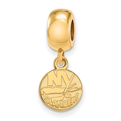 New York Islanders Bead Charm Extra Small (3/8 Inch) Dangle (Gold Plated)