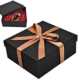 【Mit Deckel】: Die Geschenkbox aus Papier mit Deckel und Band lässt sich leicht öffnen und schließen, ist wiederverwendbar und sehr umweltfreundlich.