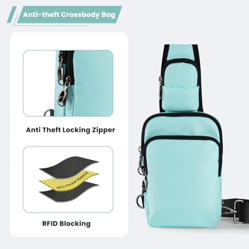 Image of Sling Bag, Crossbody Bag with Zipper Lock, RFID & Water Resistant for Women and Men Small Chest Bag for Travel Casual