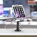 Anti-Theft Tablet Security Stand Kiosk - Table Mount Desktop Tablet Case Holder W/ Lock, Adjustable Clamp Arm, Internal Cable Routing, for iPad, Kindle, Samsung, Android Tablets - Pyle PSPADLK8