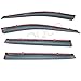 LQQDP 4pcs Smoke Tint with Chrome Trim Outside Mount Tape On/Clip On Style PVC Sun Rain Guard Vent Window Visors Compatible with for 14-20 X-Trail/Rogue