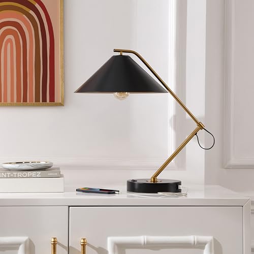 Lámpara de mesa SAFAVIEH Moseby Negro/Brass 21 pulg con USB miniatura 4