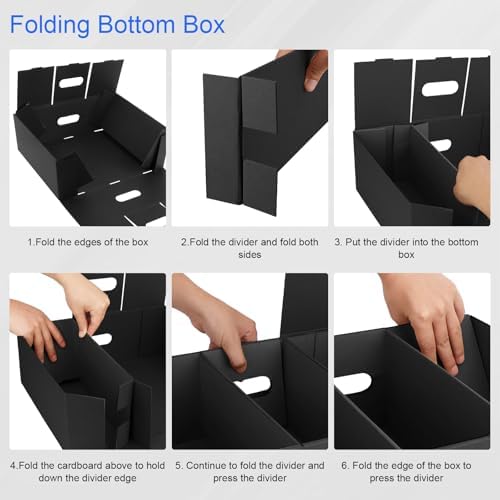 AOPULE 3 Pack CD Storage Boxes with 3 Compartment, CD Case Storage Cardboard DVD Case Holder with PVC Clear Lid, Each Holds 90 CDs in Full Jewel Cases,180 CDs in Slim Cases, 495 Discs in Sleeves — view 6