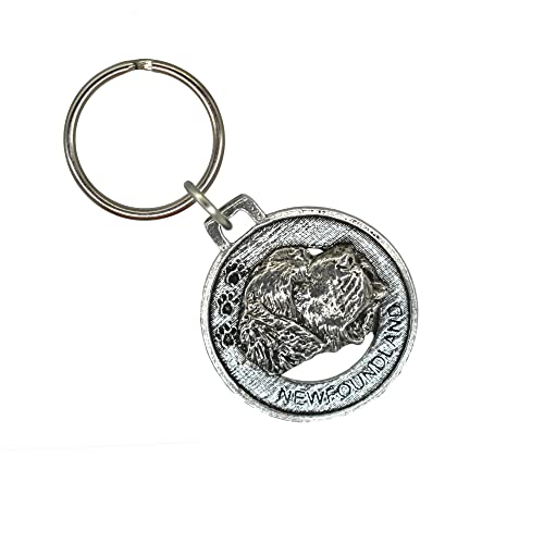 Newfoundland Keychain, Dog, Pewter, D126KC, 1 1/2