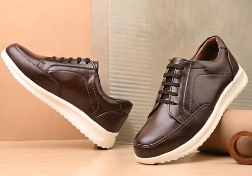 Image of Men's Lightweight Comfort Walking Shoes | Stylish Casual Shoes | Cushioned Sole Casual Footwear | Brown Color