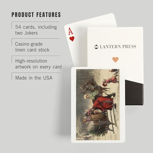 Juego de cartas vintage Christmas Greeting de 52 piezas miniatura 3