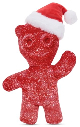 iscream Sour Patch Kids Holiday Embossed 12\" x 9\" Candy Character Shaped Pillow with Santa Hat, Red