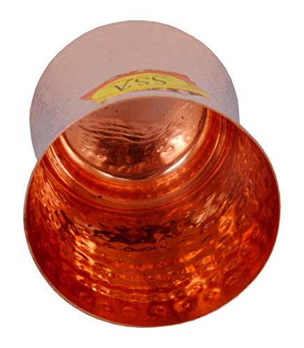 Set de 6 vasos de cobre puro 300 ml diseño vintage miniatura 3