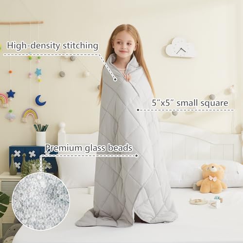 L'AGRATY Weighted Blanket - 36"x48" 3lbs Microfiber Material with Glass Beads Small Blanket for All-Season Summer Fall Winter Soft Thick