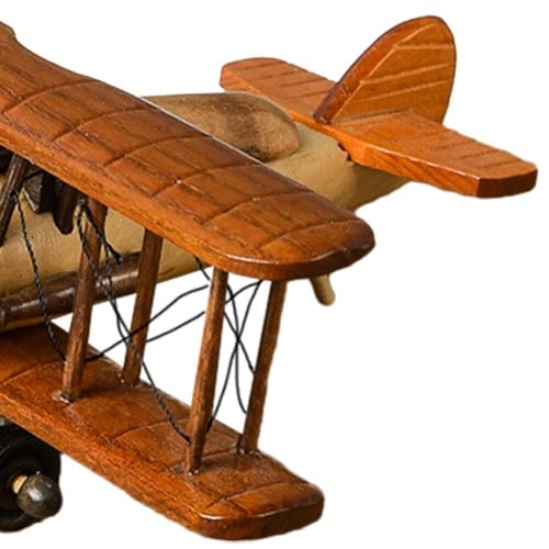 Aviones de madera hechos a mano para adornos de hogar y oficinas creativas 6