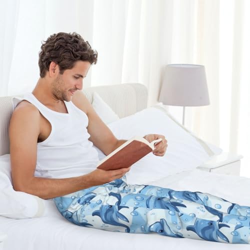 VOSERY Mens Pajama Pants - Fashion Cute Ocean Dolphin Print Pjs Sleep Bottoms for Mens Lounge Pants with Pockets4